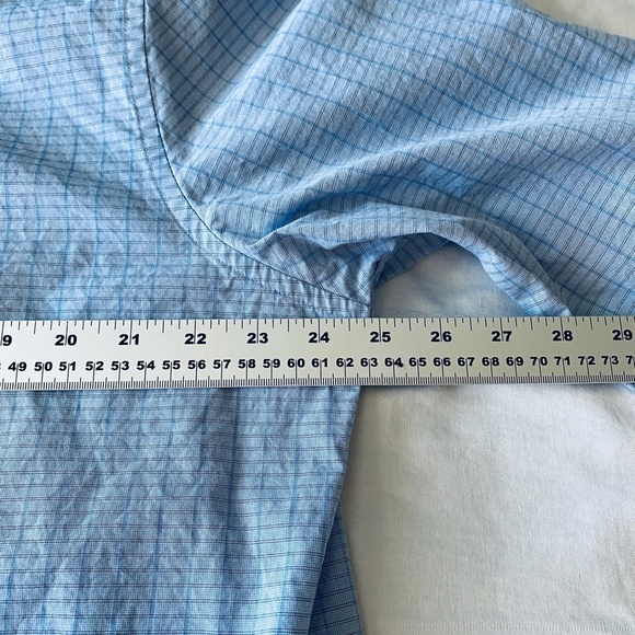 DKNY Men's Blue Rectangle Check Print Long Sleeve Button Up Shirt Size‎ XL - Picture 9 of 12